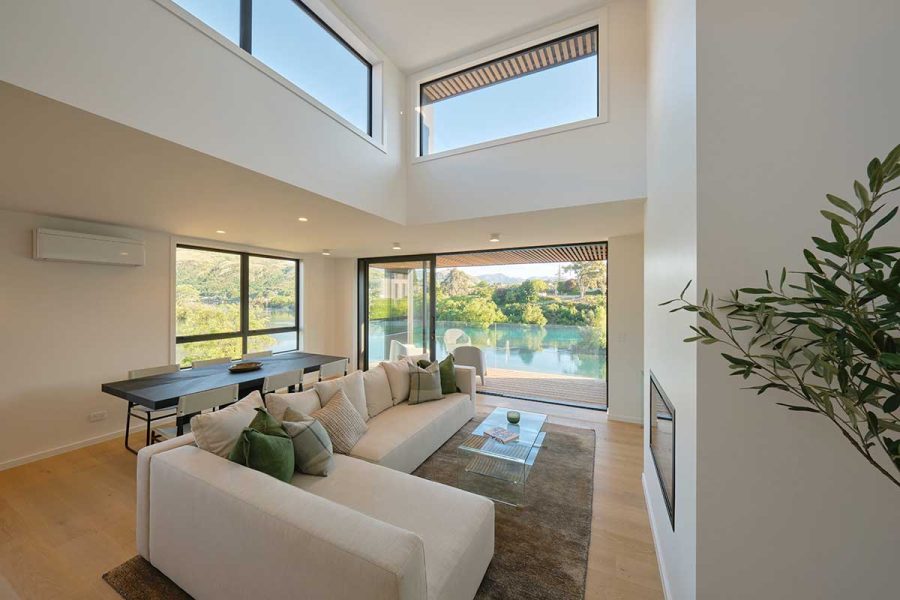 interior of architectural queenstown home build completed by Scott Cowan builders